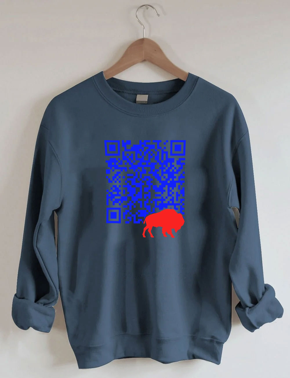 Shout QR Code Buffalo Funny Sweatshirt