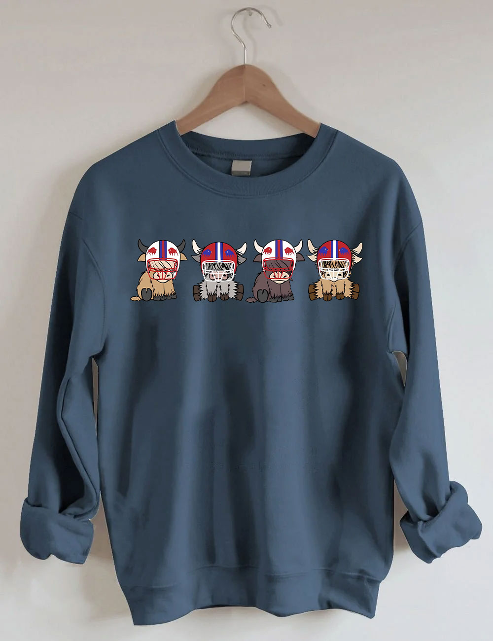 Buffalo Highland Cow Football Sweatshirt