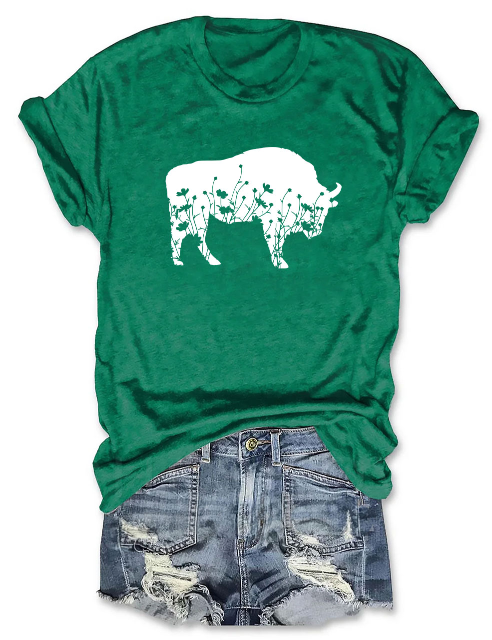 Floral Buffalo Funny T-Shirt