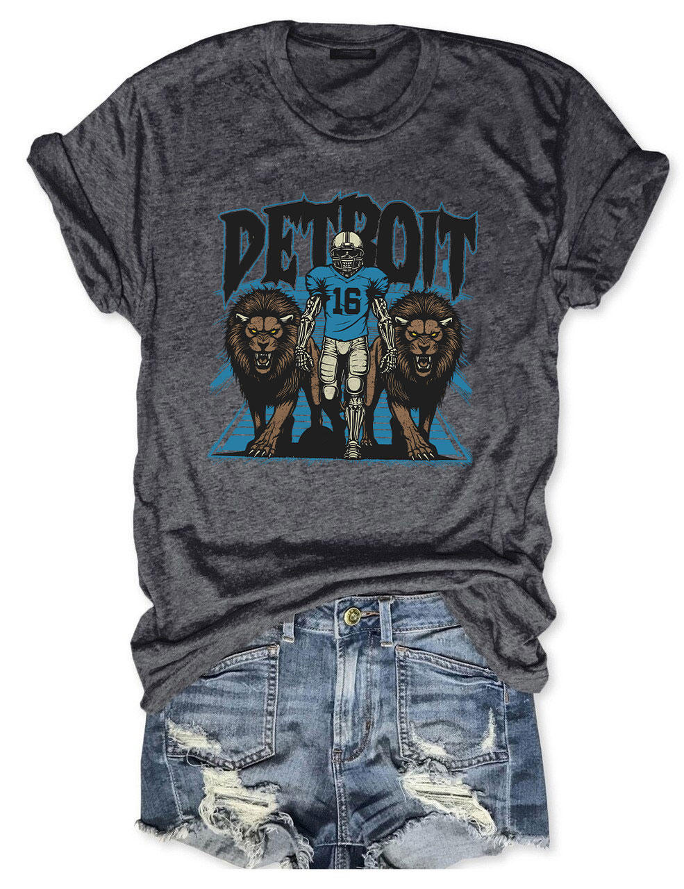 Detroit Football Skeleton T-Shirt
