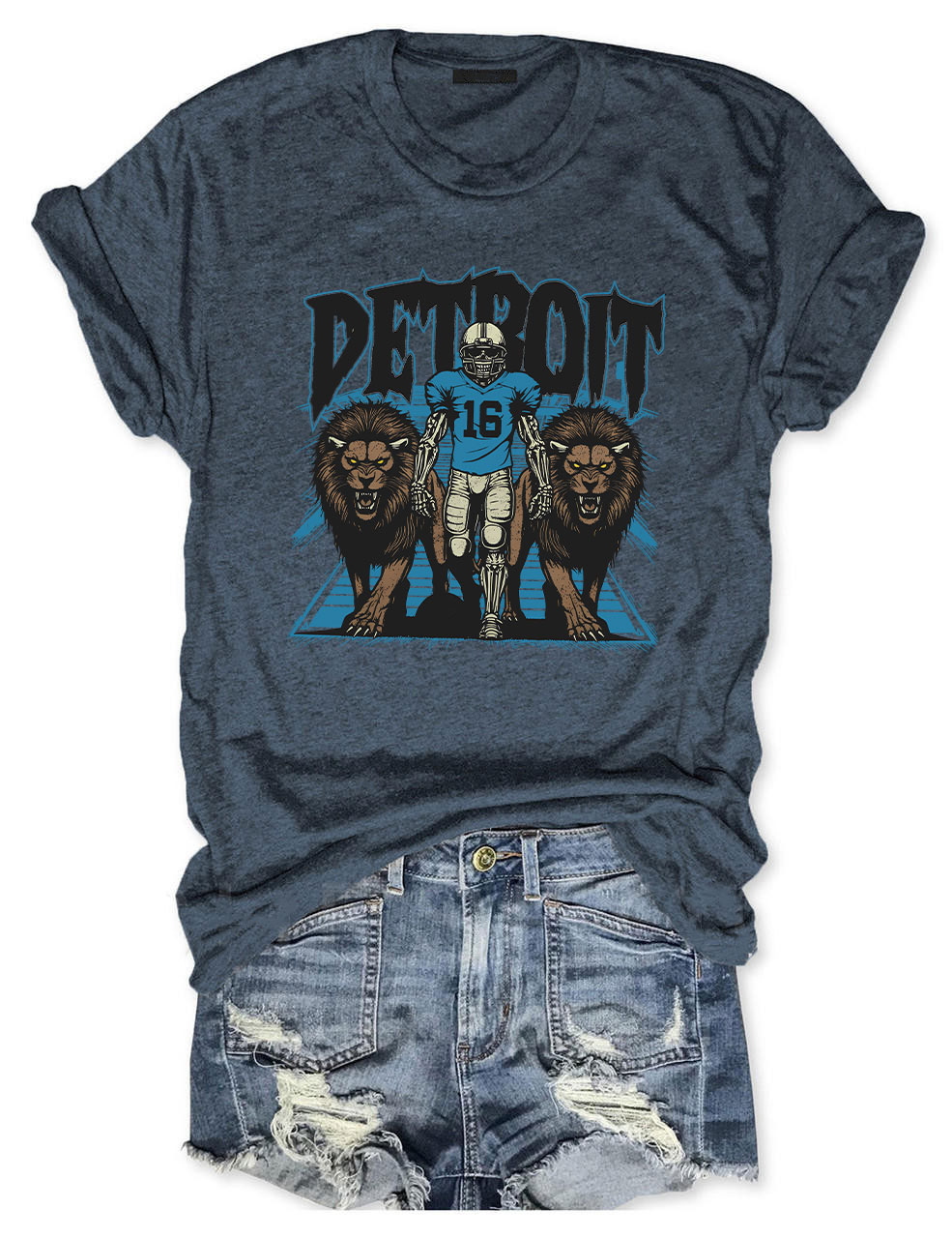 Detroit Football Skeleton T-Shirt