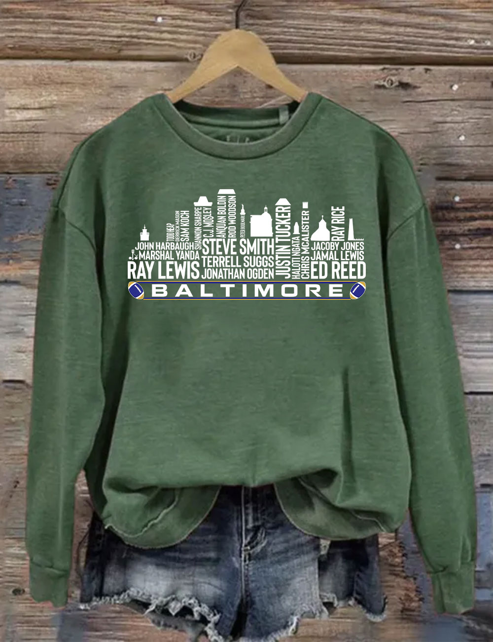 Baltimore Football Team All Time Legends Sweatshirt