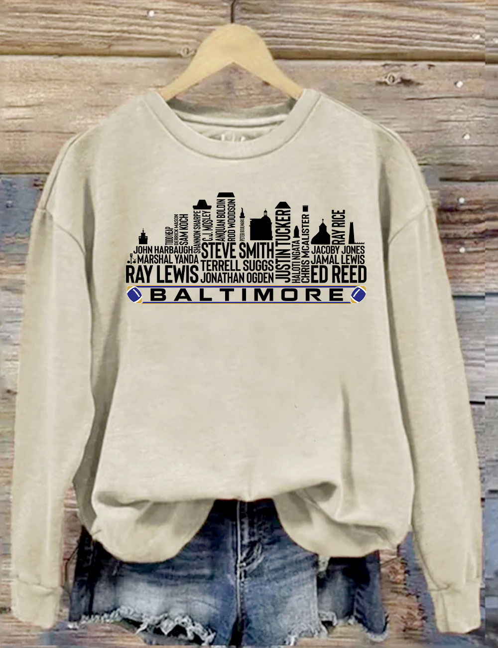 Baltimore Football Team All Time Legends Sweatshirt