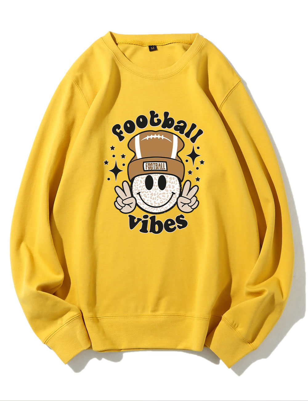 Football Vibes Beanie Happy Face Sweatshirt