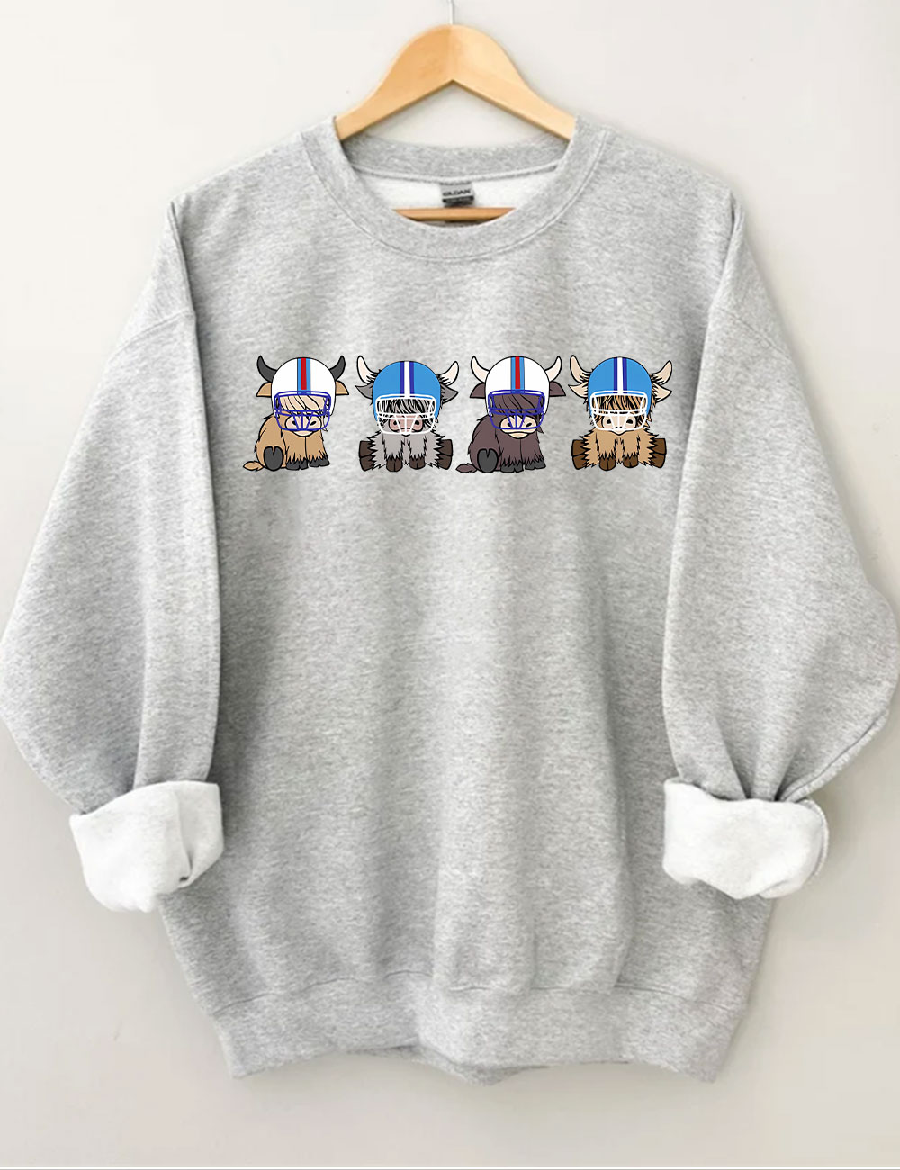 Tennessee Highland Cow Football Sweatshirt