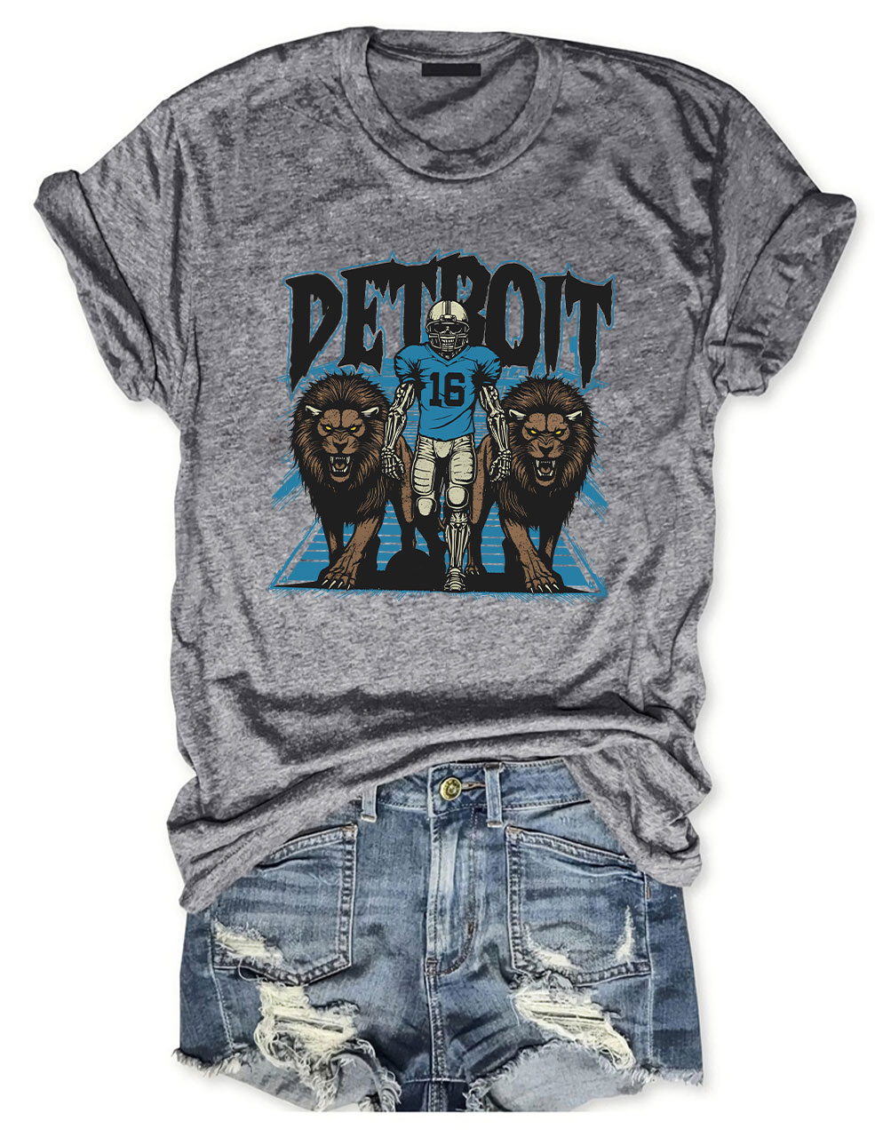 Detroit Football Skeleton T-Shirt