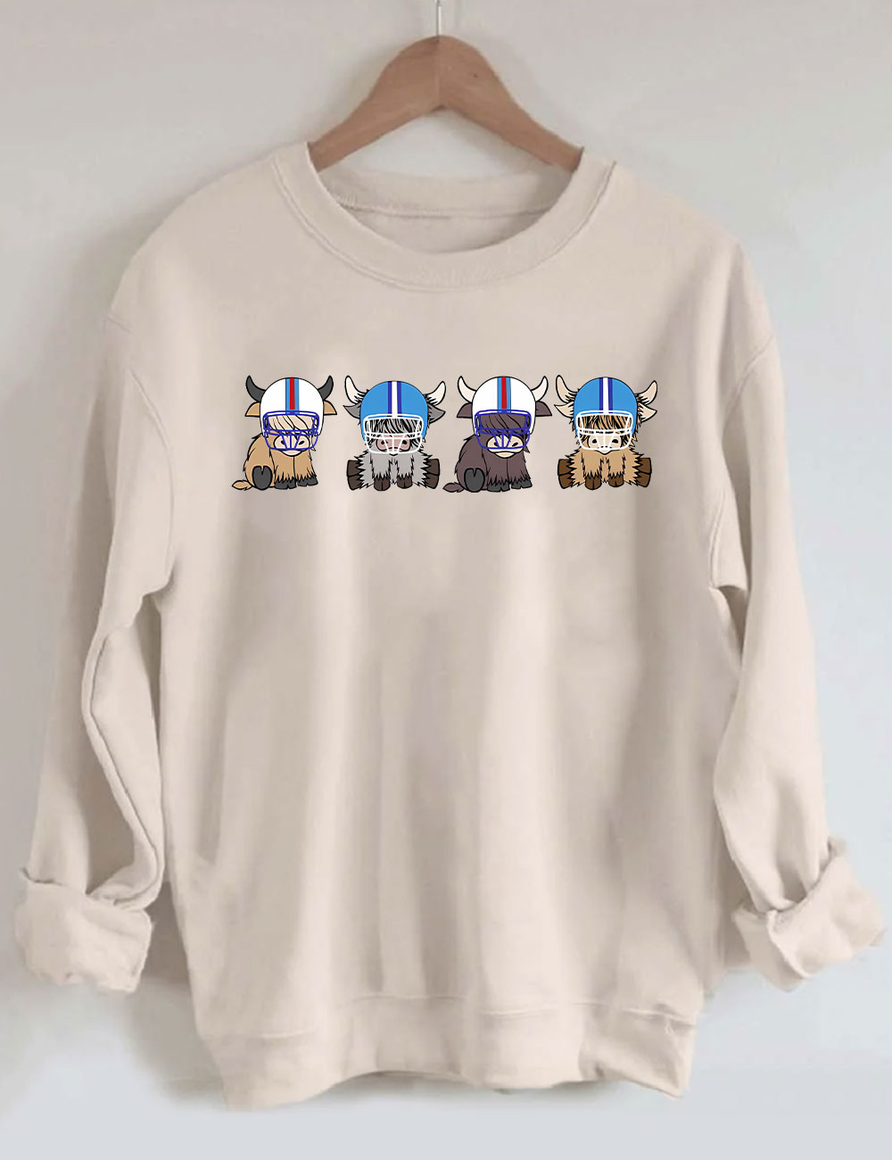 Tennessee Highland Cow Football Sweatshirt