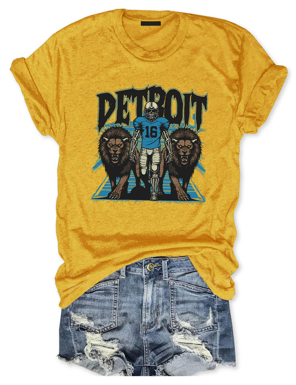 Detroit Football Skeleton T-Shirt