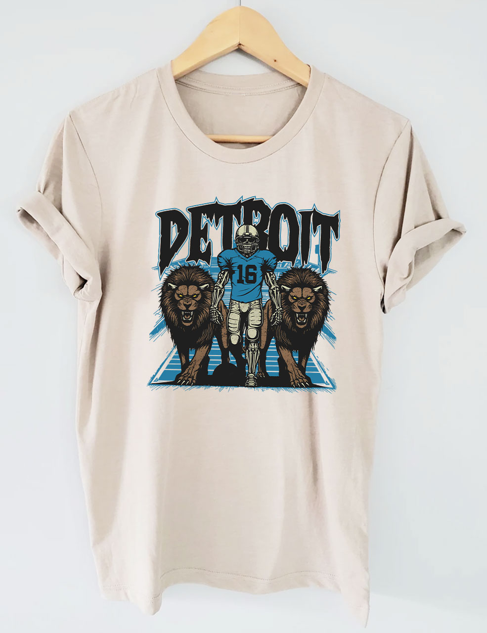 Detroit Football Skeleton T-Shirt