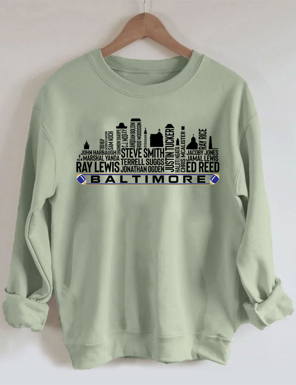 Baltimore Football Team All Time Legends Sweatshirt