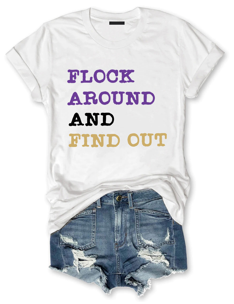 Flock Around And Find Out Baltimore Funny Football T-Shirt