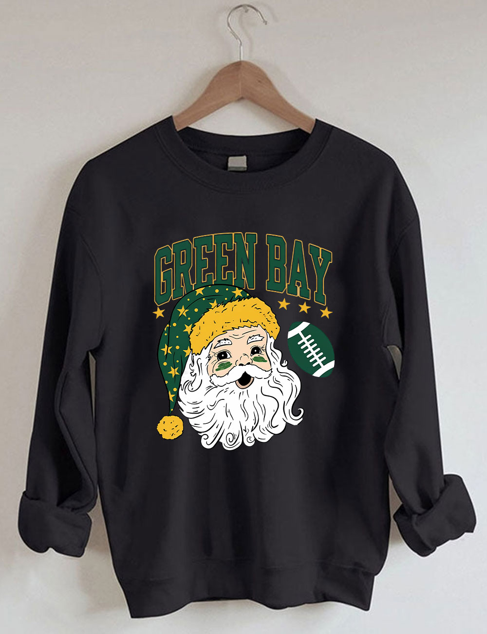 Green Bay Football Christmas Santa Sweatshirt