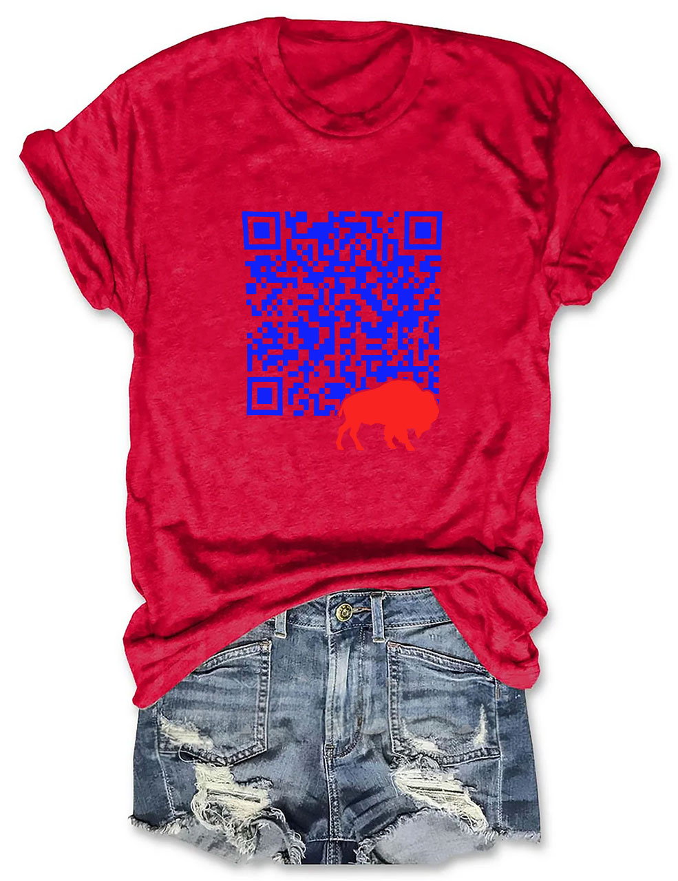 Shout QR Code Buffalo Funny T-Shirt