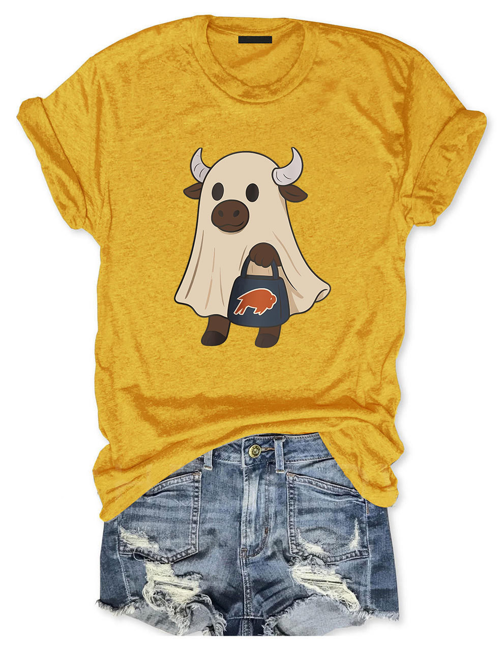 Halloween Ghost Buffalo Funny T-Shirt