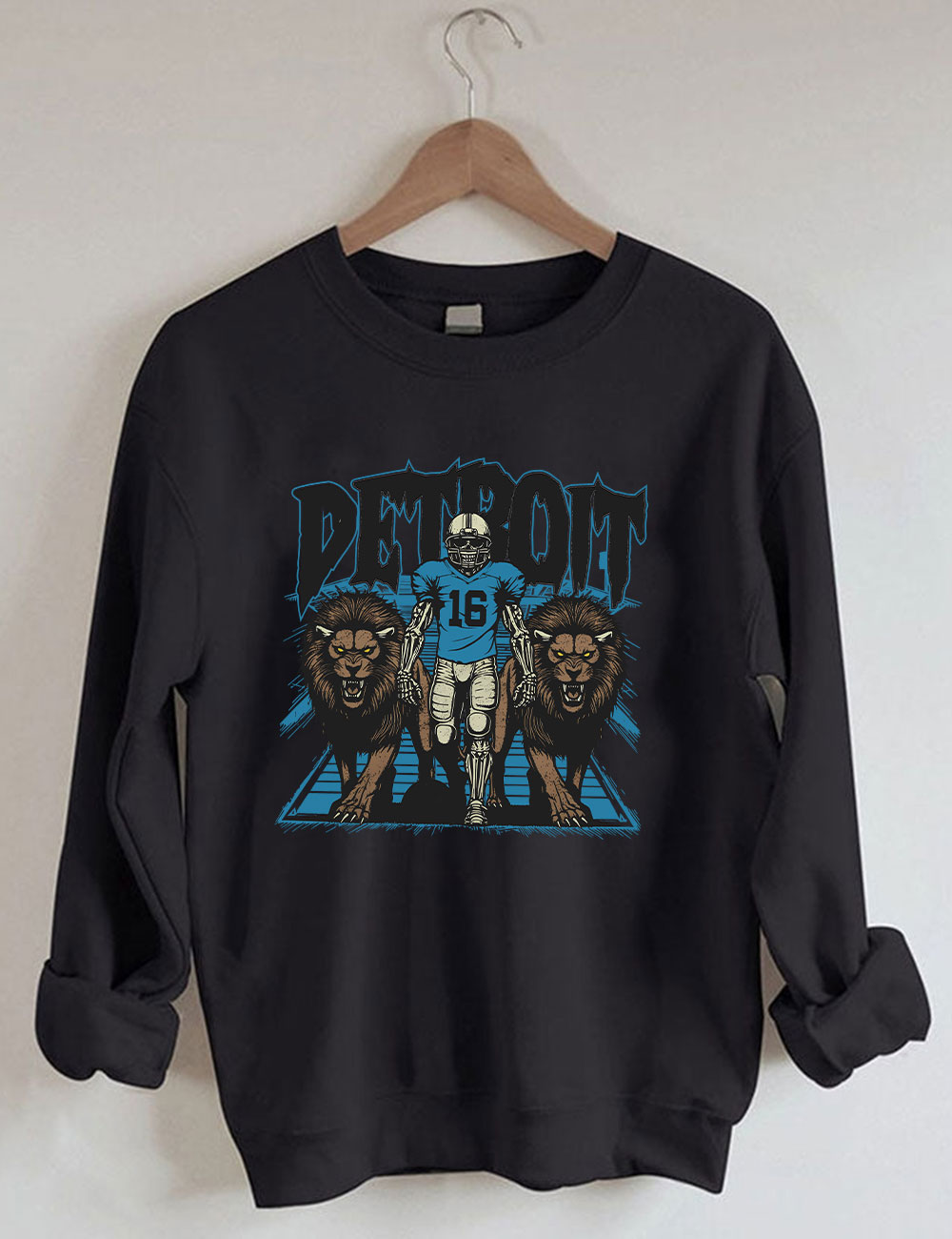 Detroit Football Skeleton Sweatshirt