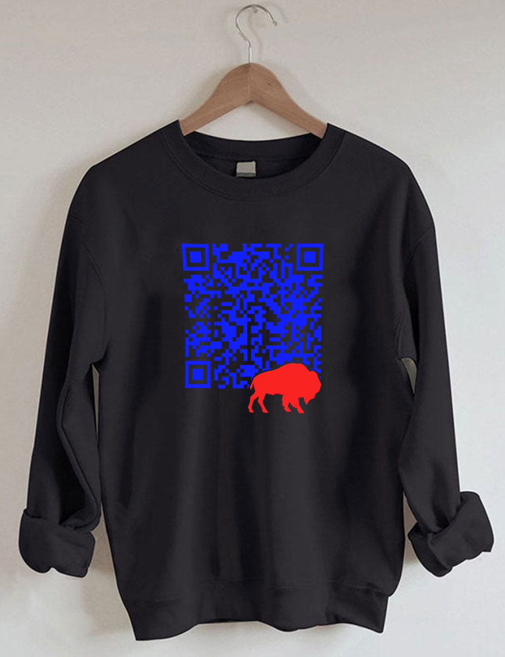 Shout QR Code Buffalo Funny Sweatshirt