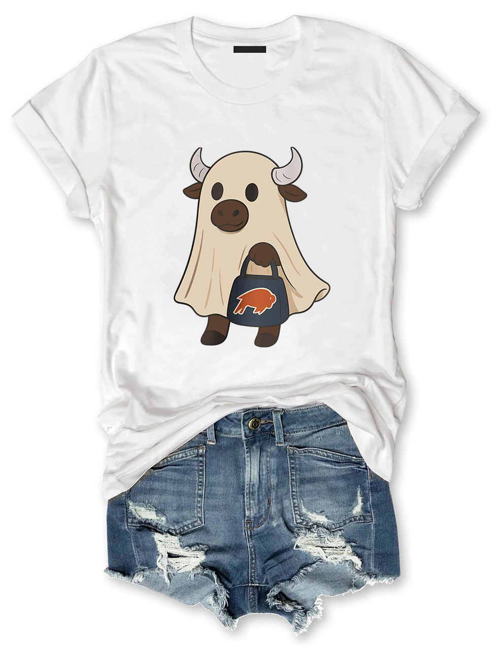 Halloween Ghost Buffalo Funny T-Shirt