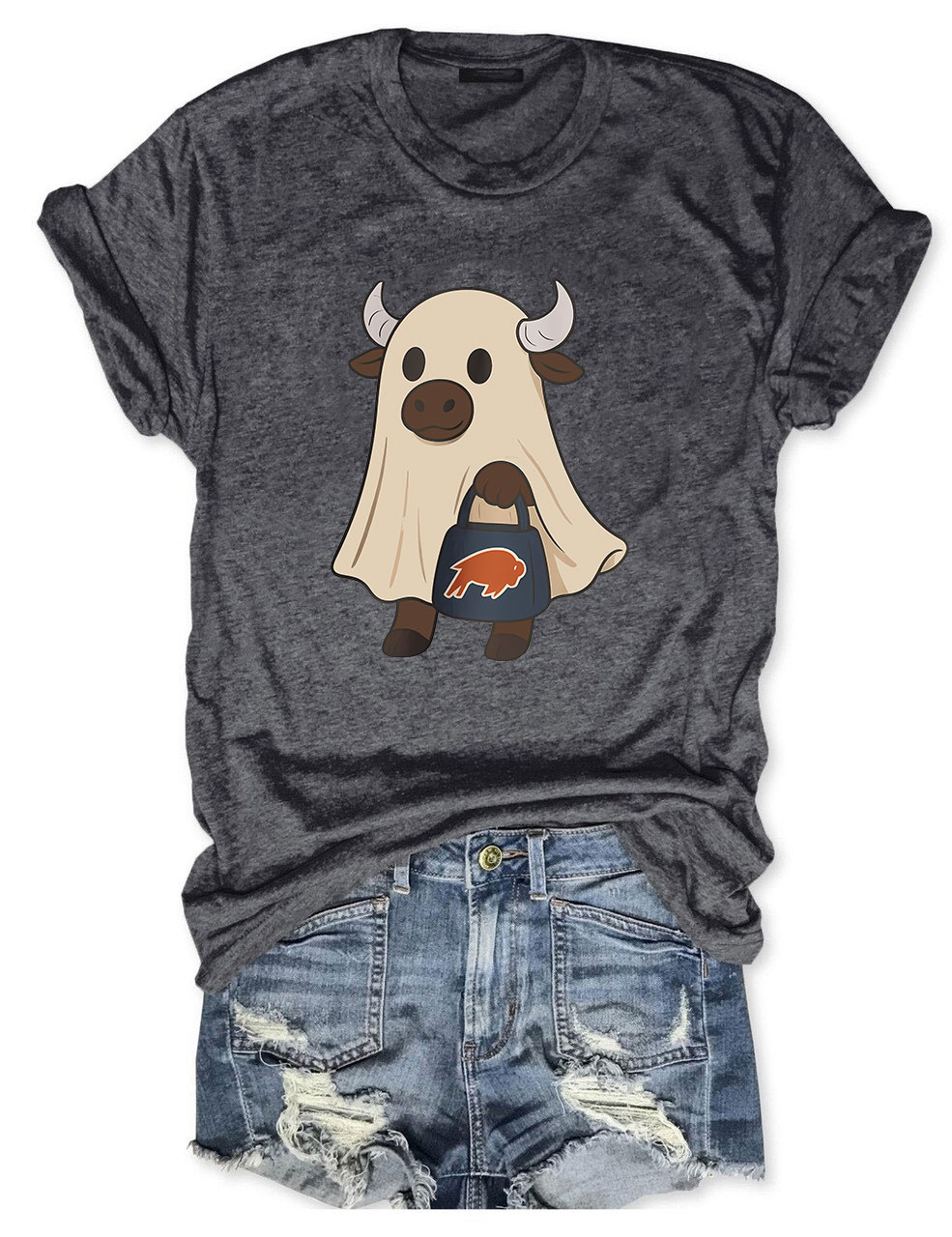 Halloween Ghost Buffalo Funny T-Shirt