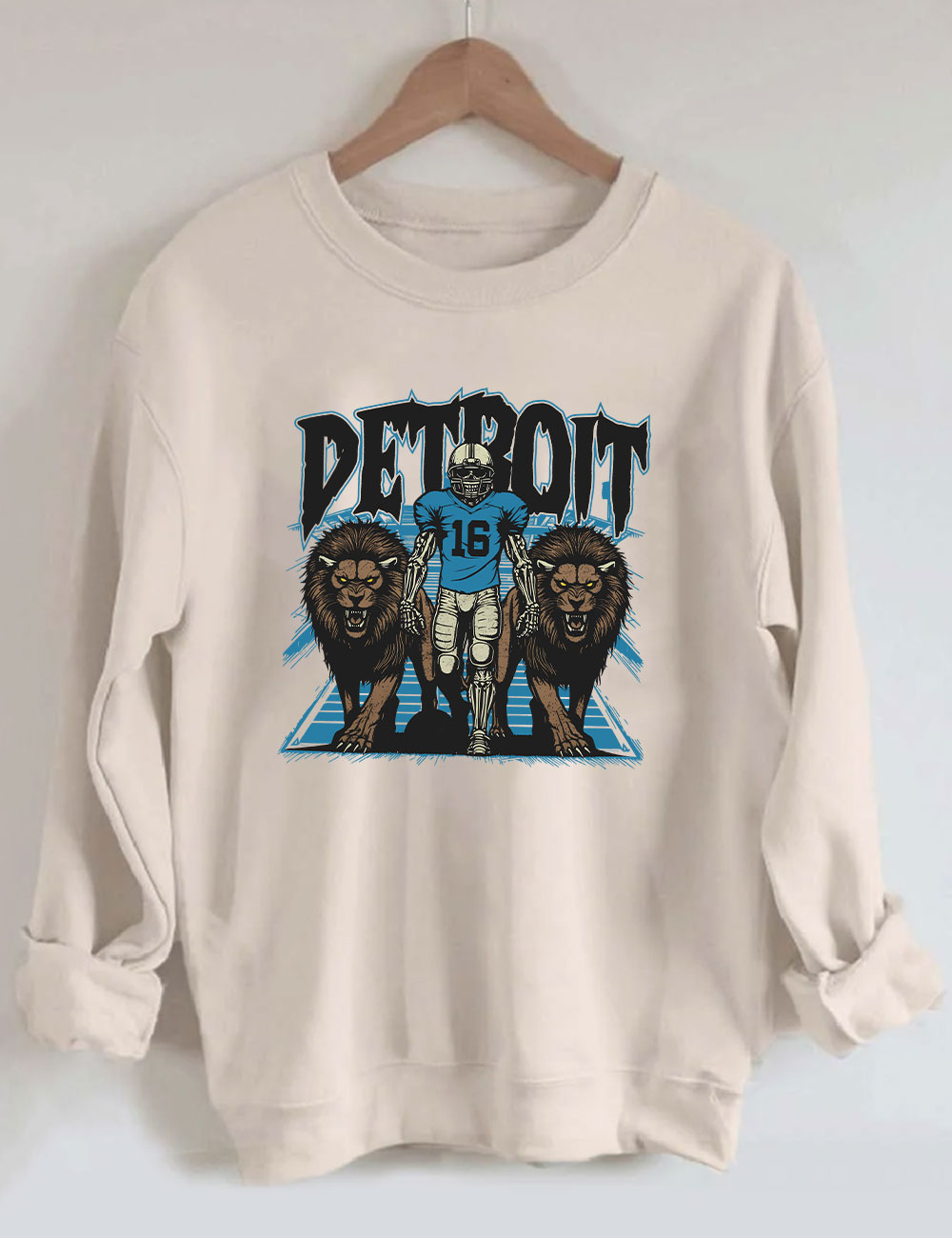 Detroit Football Skeleton Sweatshirt