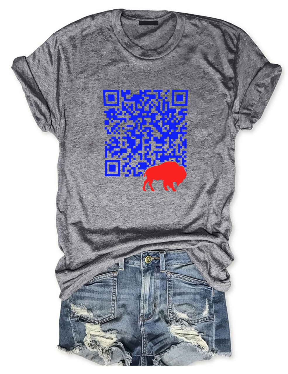 Shout QR Code Buffalo Funny T-Shirt