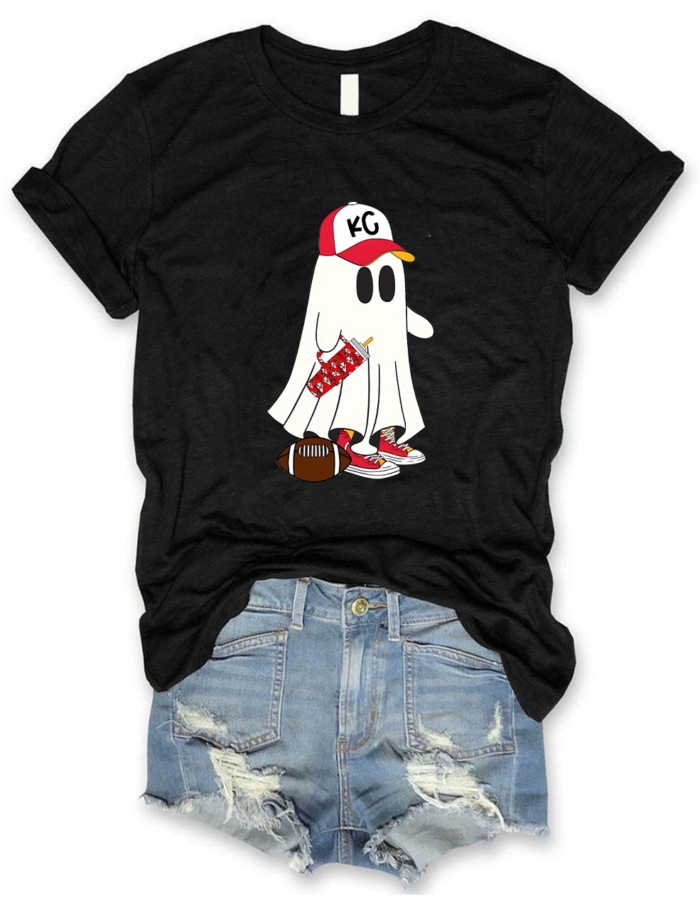Kansas City Football Spooky Ghost T-Shirt