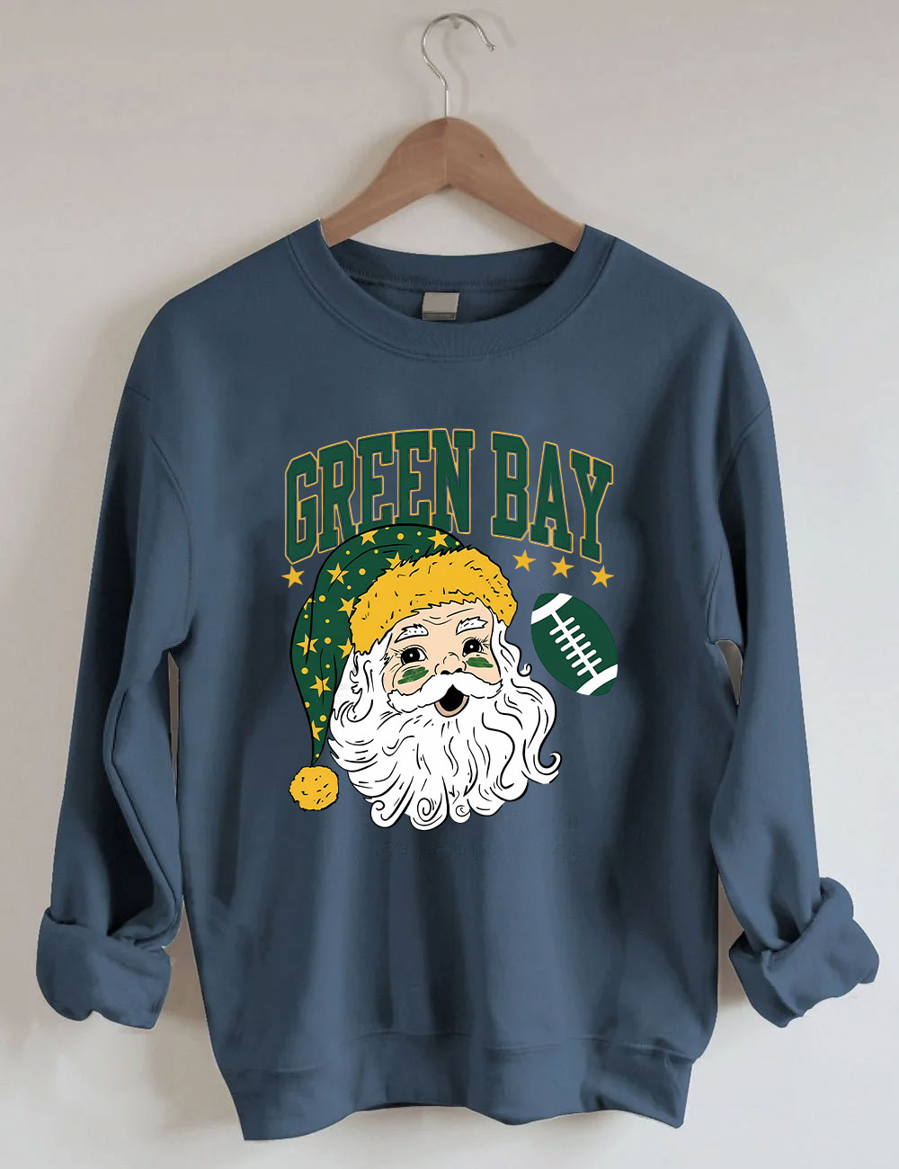 Green Bay Football Christmas Santa Sweatshirt