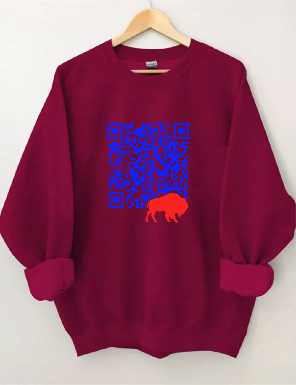Shout QR Code Buffalo Funny Sweatshirt