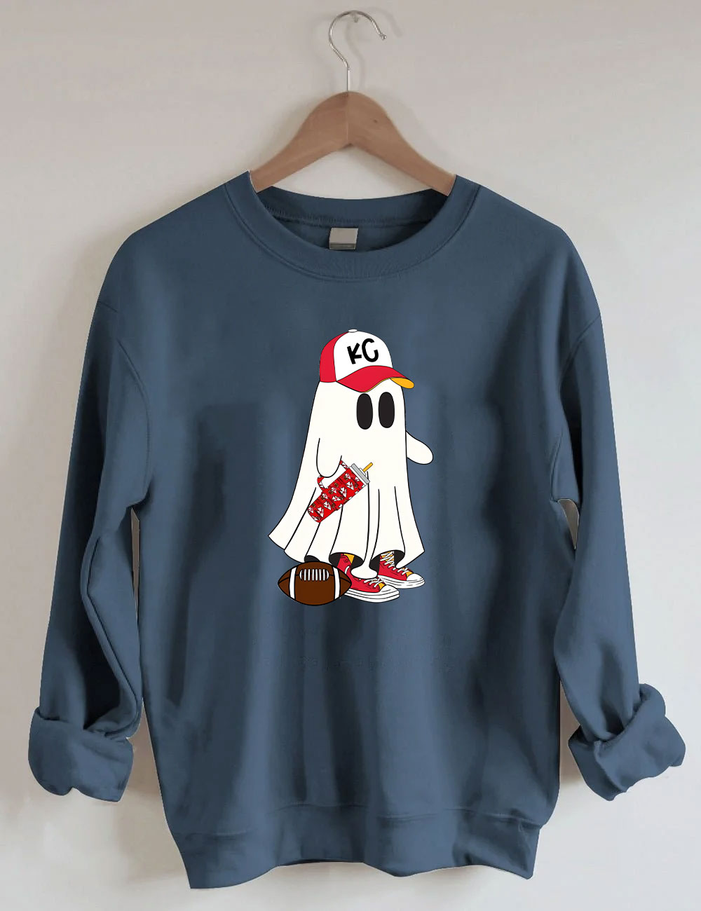 Kansas City Football Spooky Ghost Sweatshirt