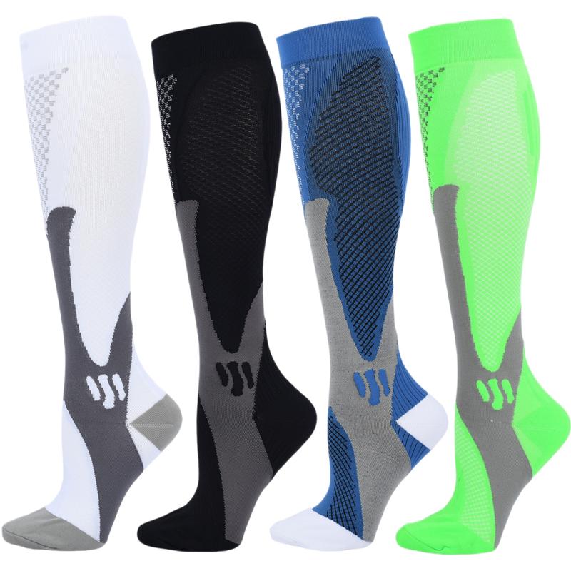 Knee-high Sports Socks for Men and Women - 4 Pairs Socks