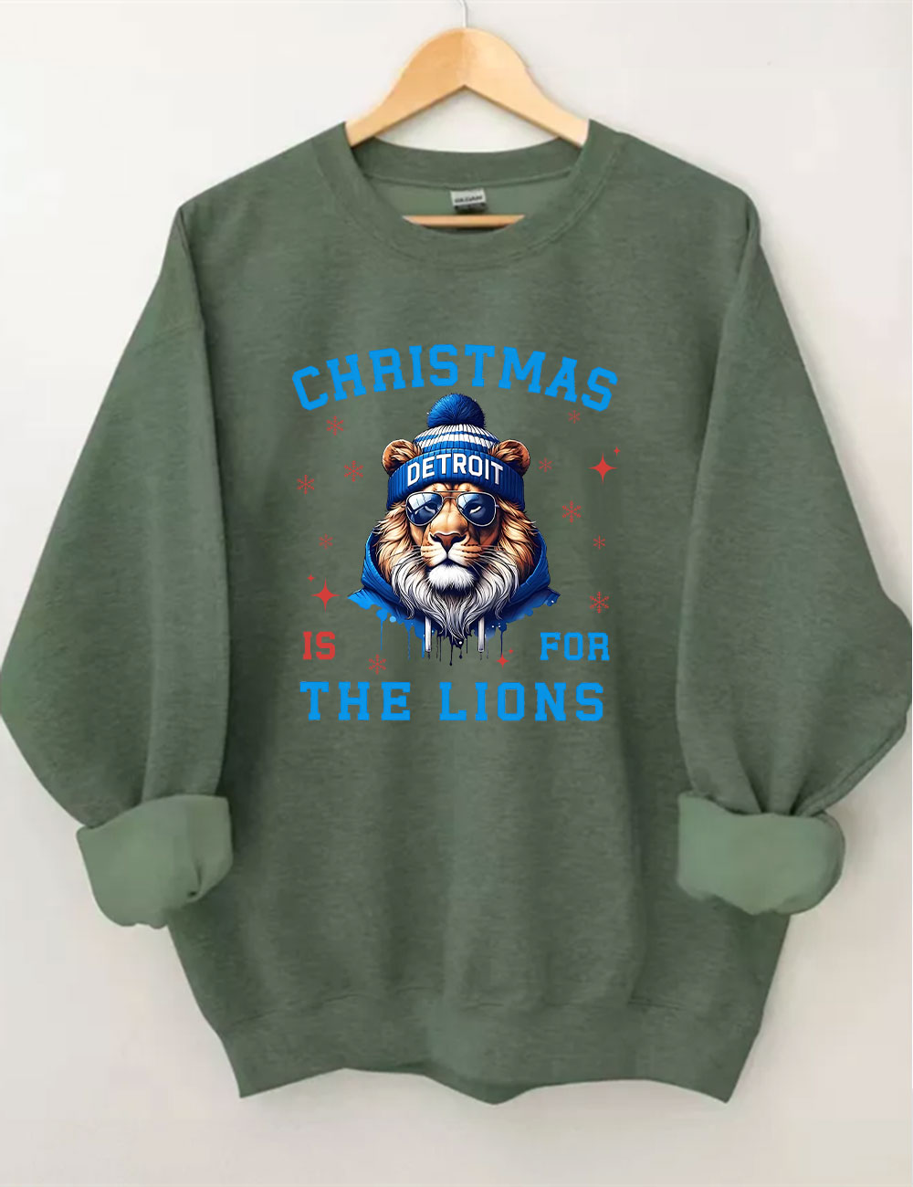 Detroit Christmas Santa Football Sweatshirt