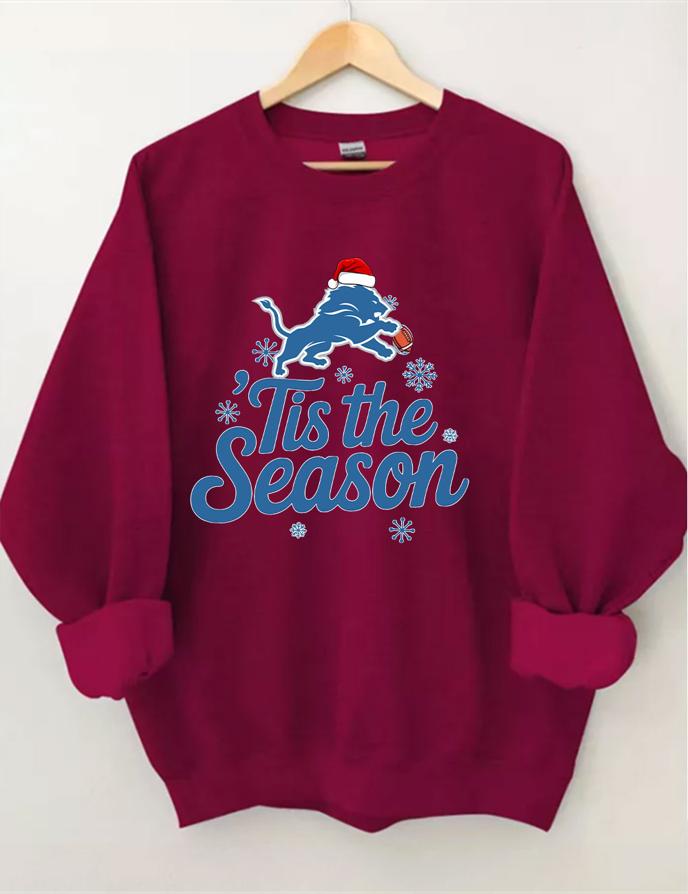 Tis The Season Detroit Lions Christmas Football Sweatshirt