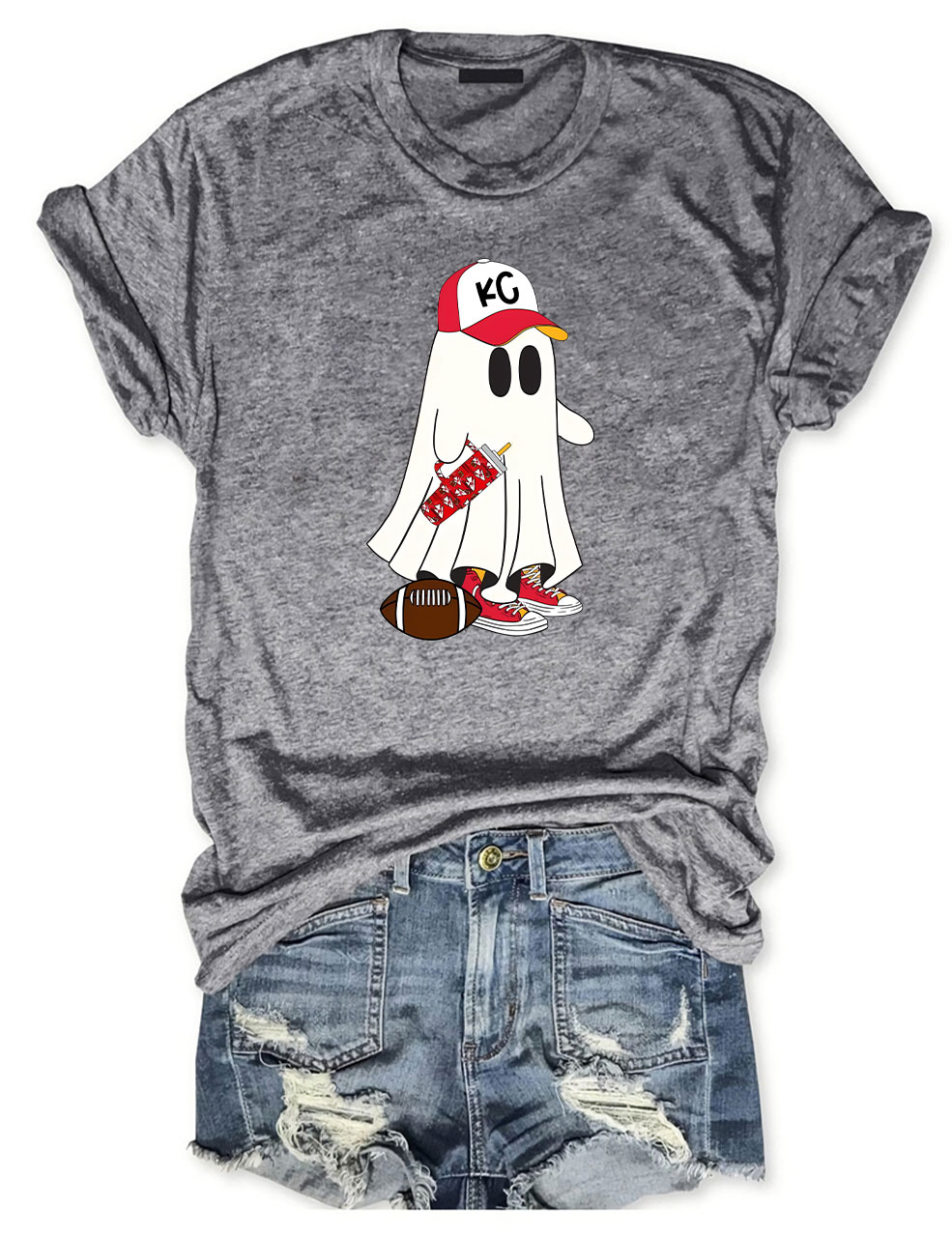 Kansas City Football Spooky Ghost T-Shirt