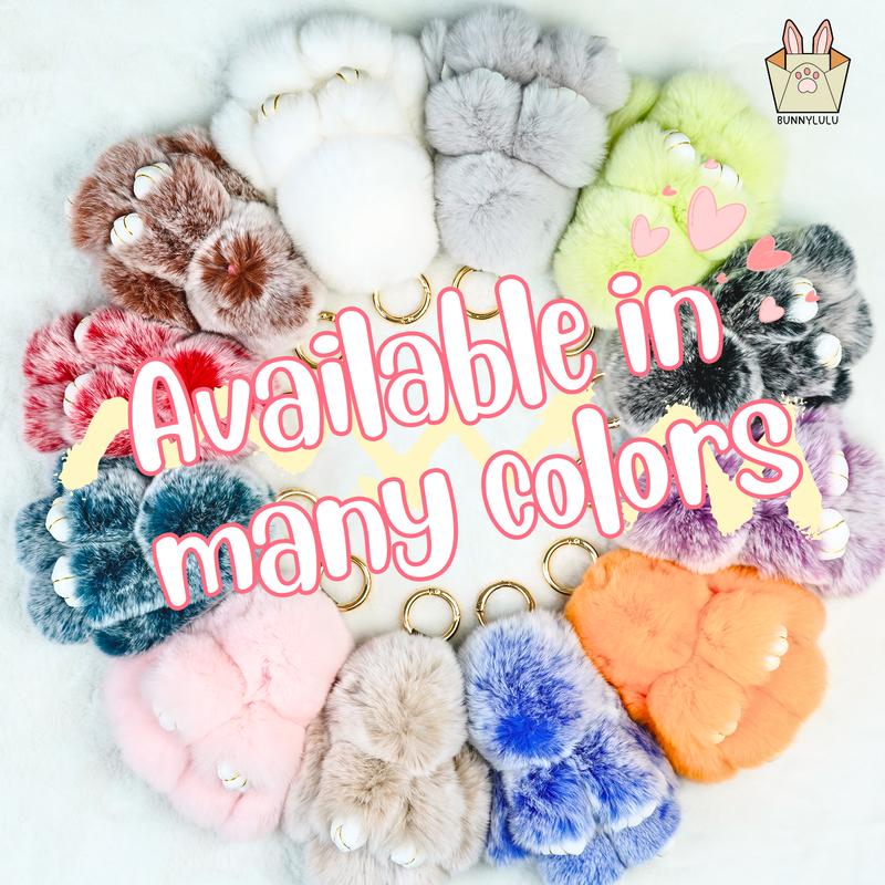 【BunnyLulu】Handmade Bunny PomPom Keychain with Designed Tin Box, Easter Birthday Gift, Charm Accessory for Anxiety Relief