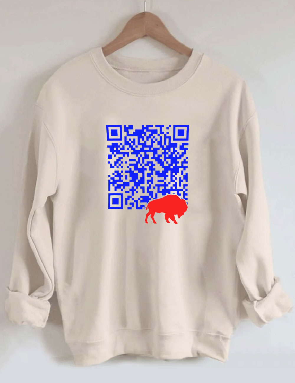 Shout QR Code Buffalo Funny Sweatshirt