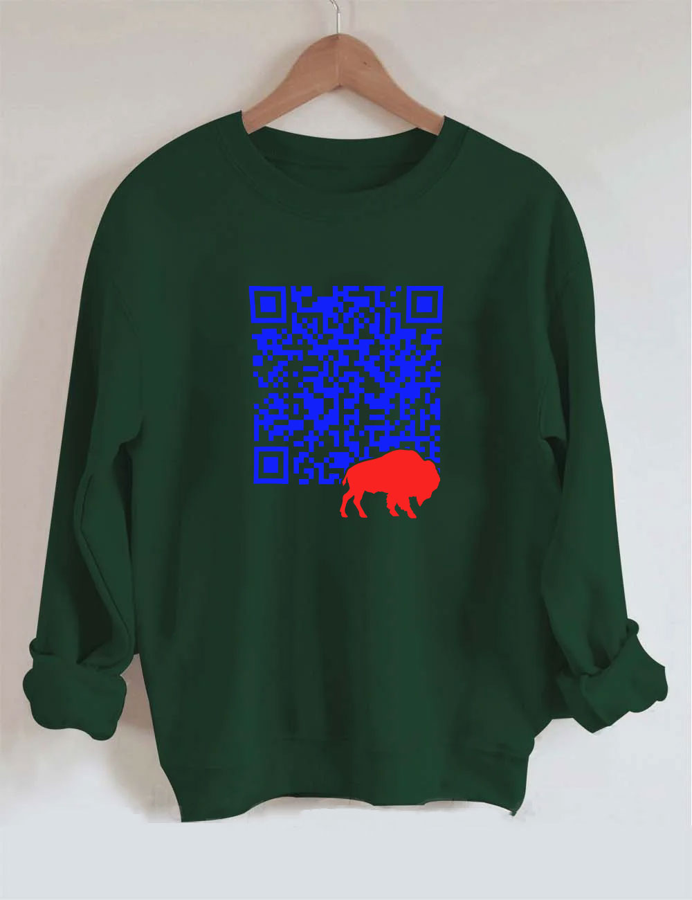 Shout QR Code Buffalo Funny Sweatshirt