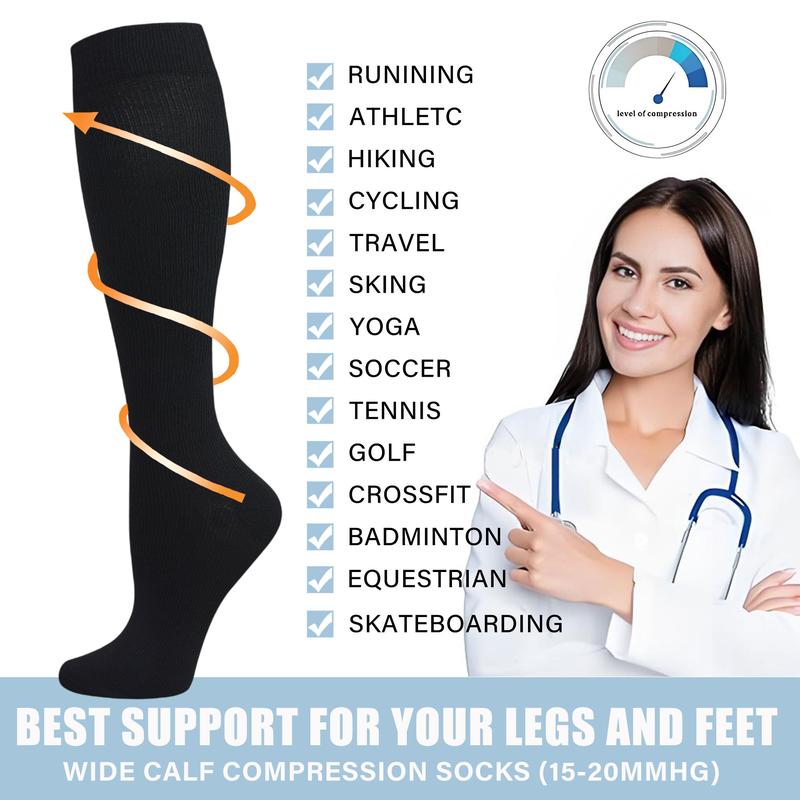 Knee-high Sports Socks for Men and Women - 4 Pairs Socks