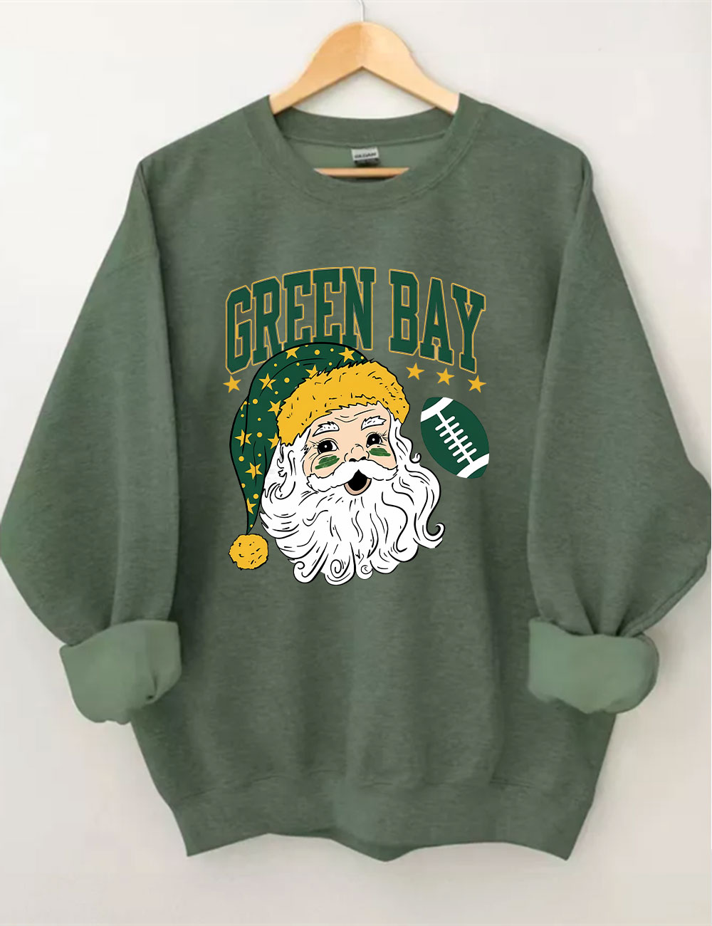 Green Bay Football Christmas Santa Sweatshirt