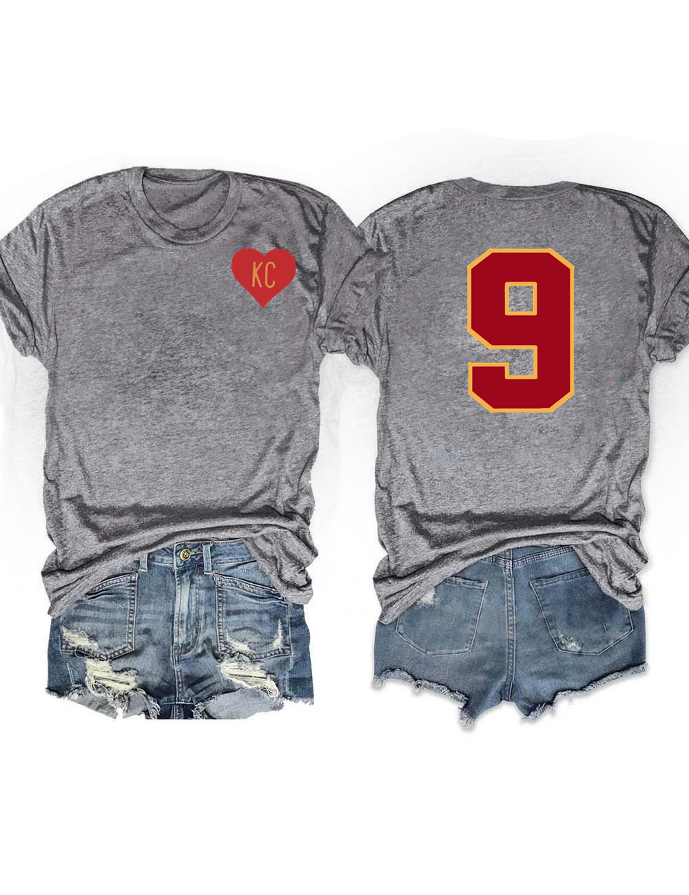 KC Heart Custom Number T-shirt