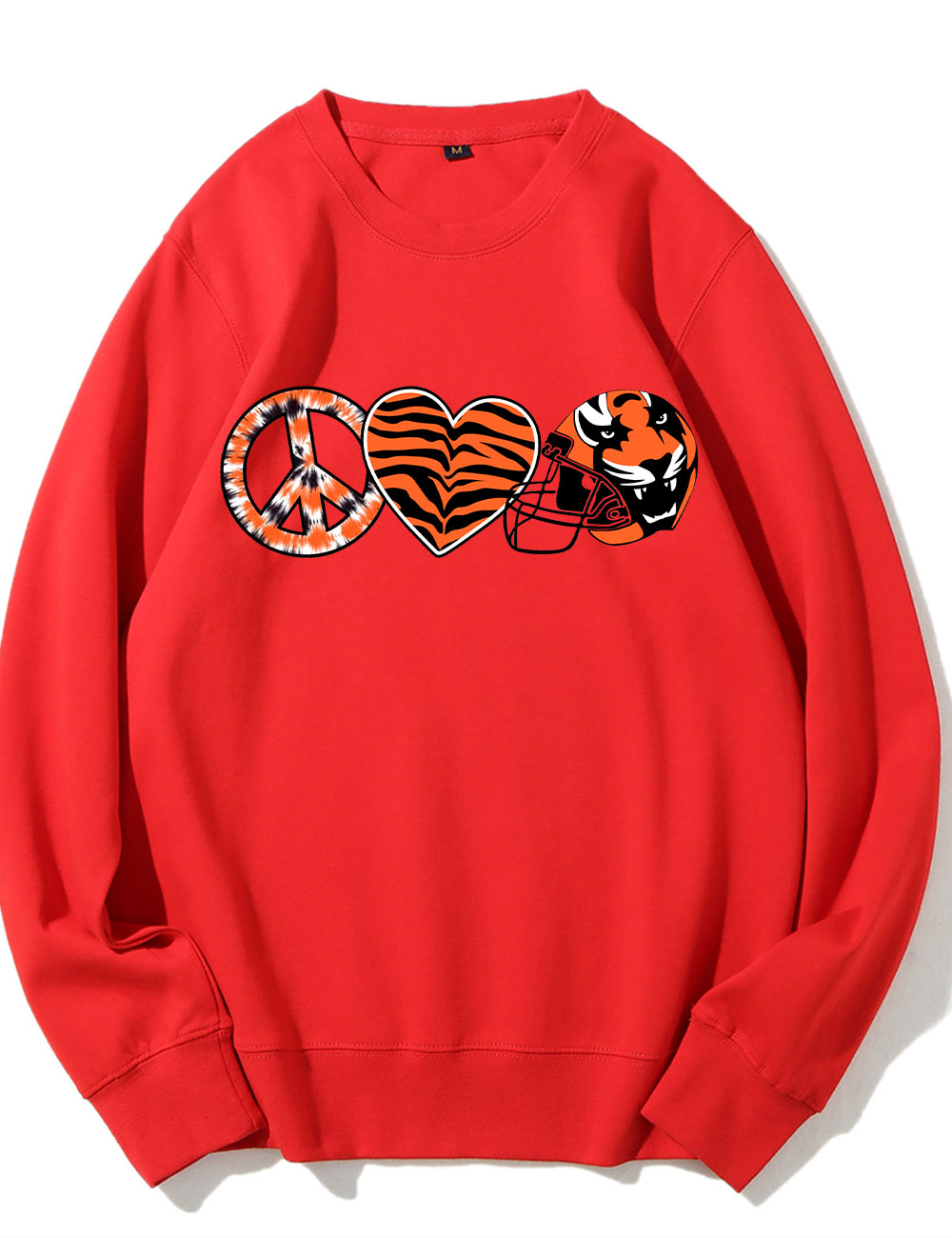 Peace And Love Tiger Bengals Cincinnati Football Sweatshirt