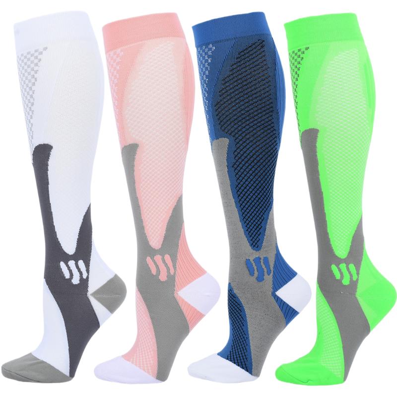 Knee-high Sports Socks for Men and Women - 4 Pairs Socks