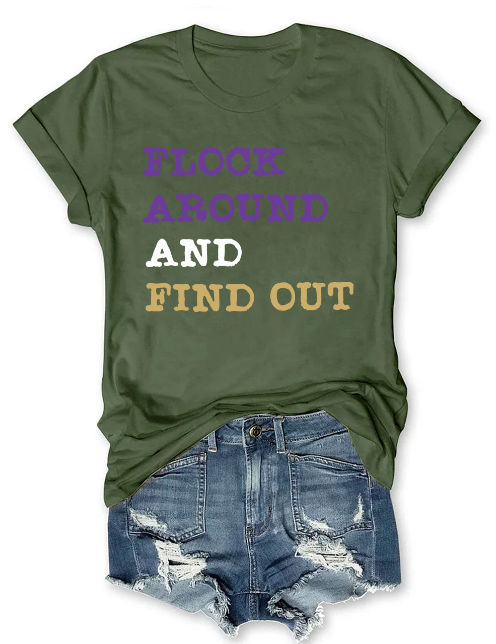 Flock Around And Find Out Baltimore Funny Football T-Shirt