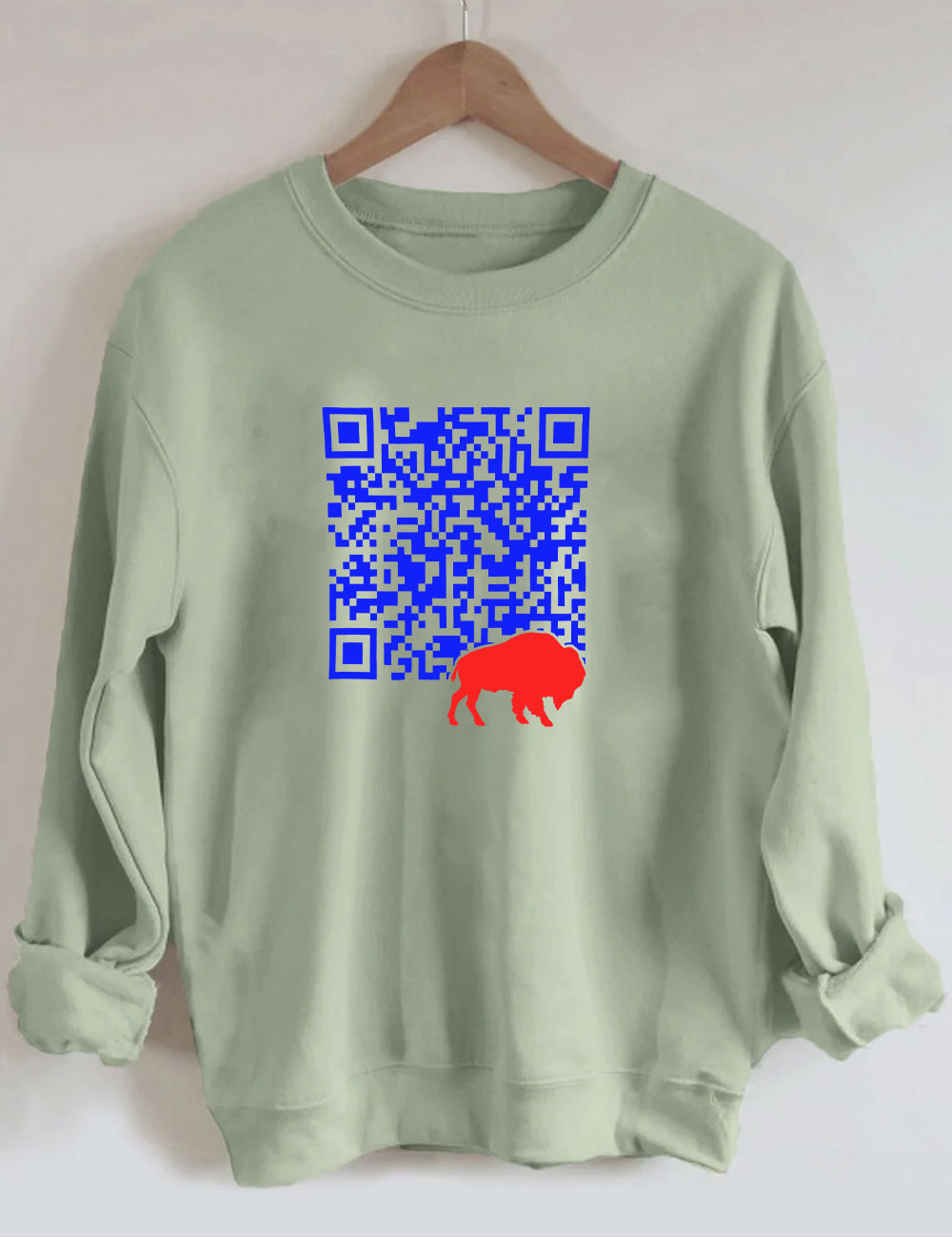 Shout QR Code Buffalo Funny Sweatshirt