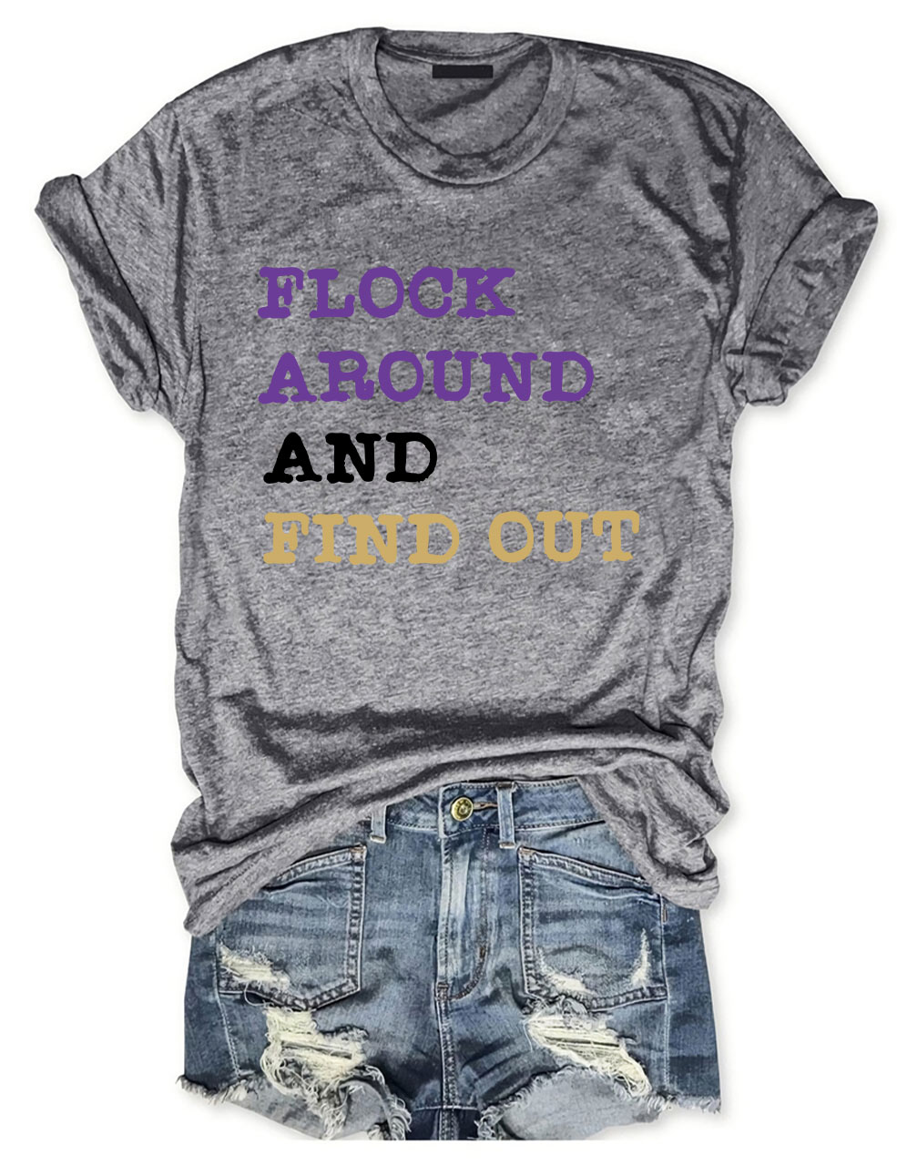 Flock Around And Find Out Baltimore Funny Football T-Shirt