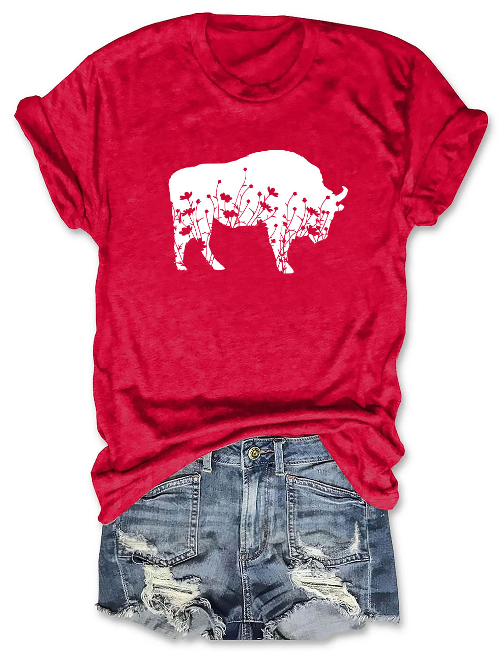 Floral Buffalo Funny T-Shirt