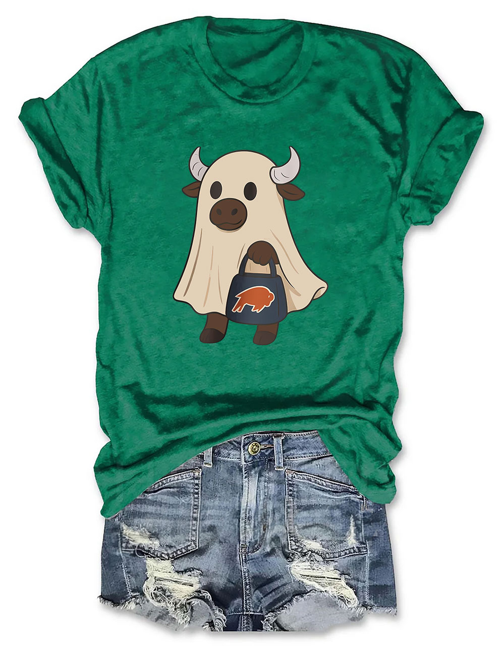 Halloween Ghost Buffalo Funny T-Shirt