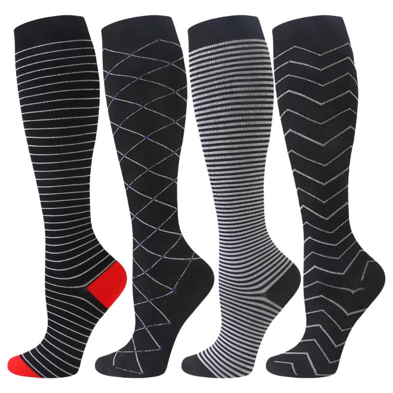 Knee-high Sports Socks for Men and Women - 4 Pairs Socks