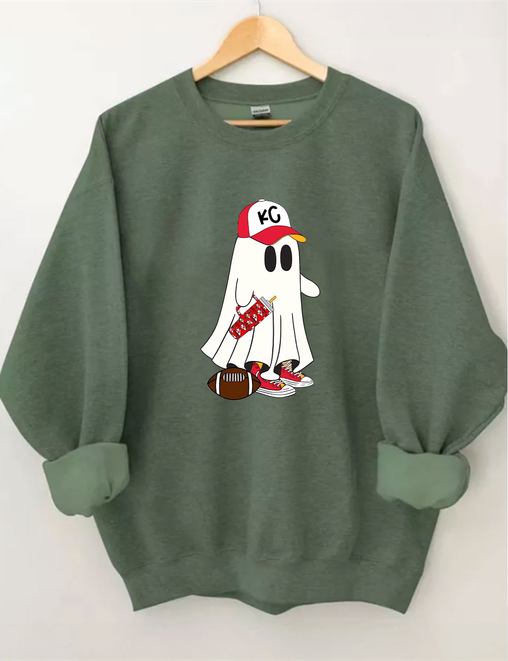 Kansas City Football Spooky Ghost Sweatshirt