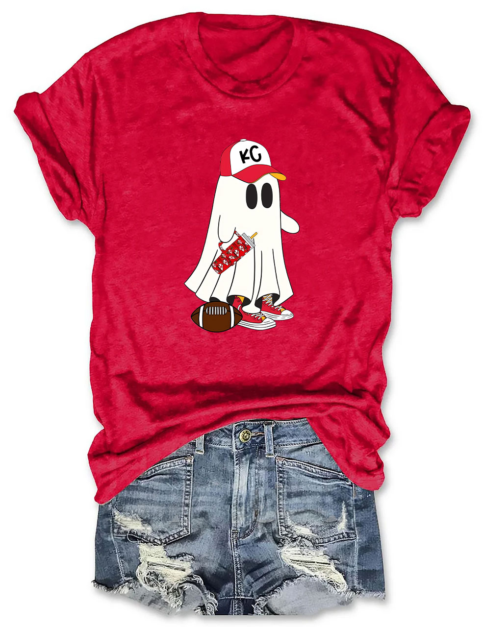 Kansas City Football Spooky Ghost T-Shirt