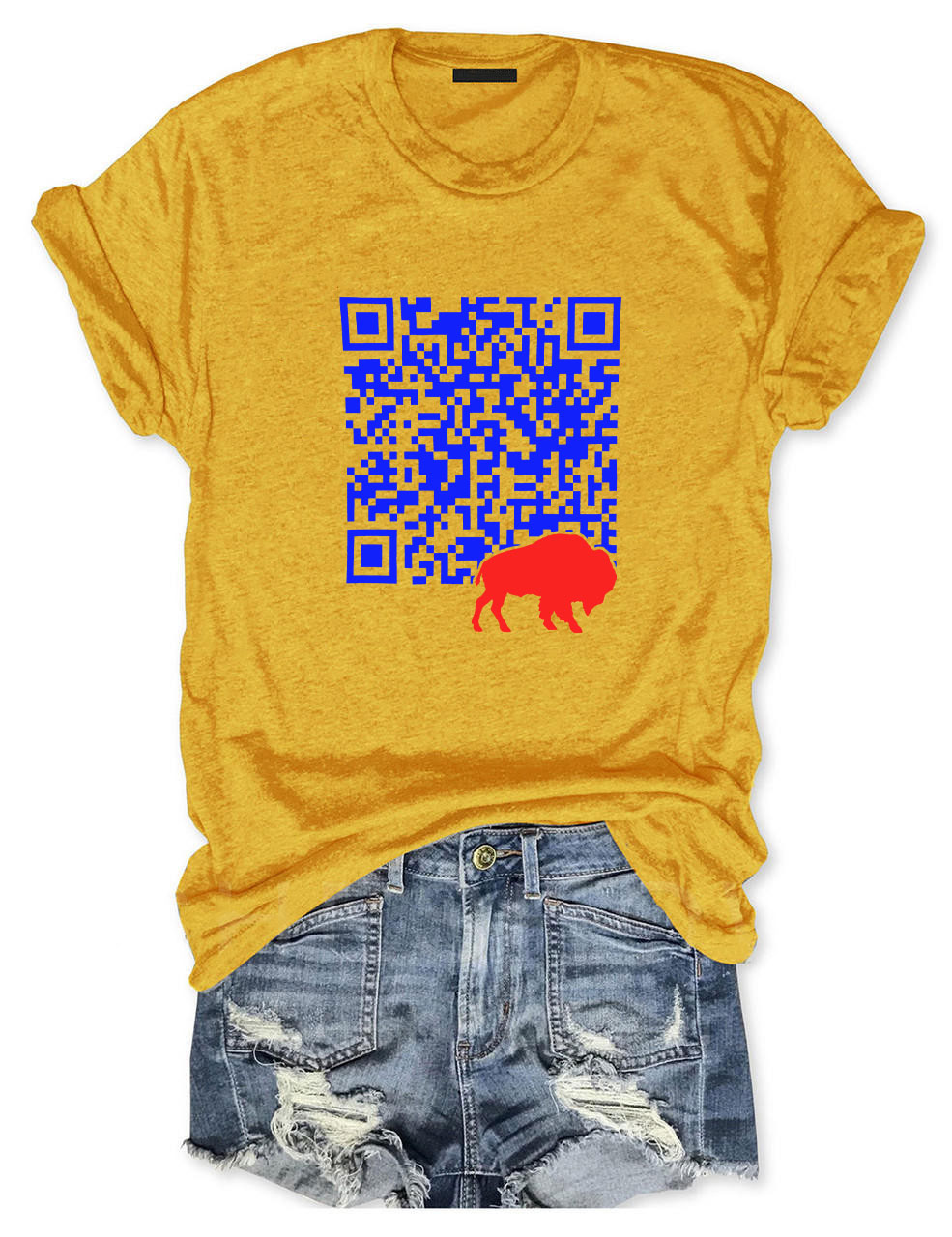 Shout QR Code Buffalo Funny T-Shirt