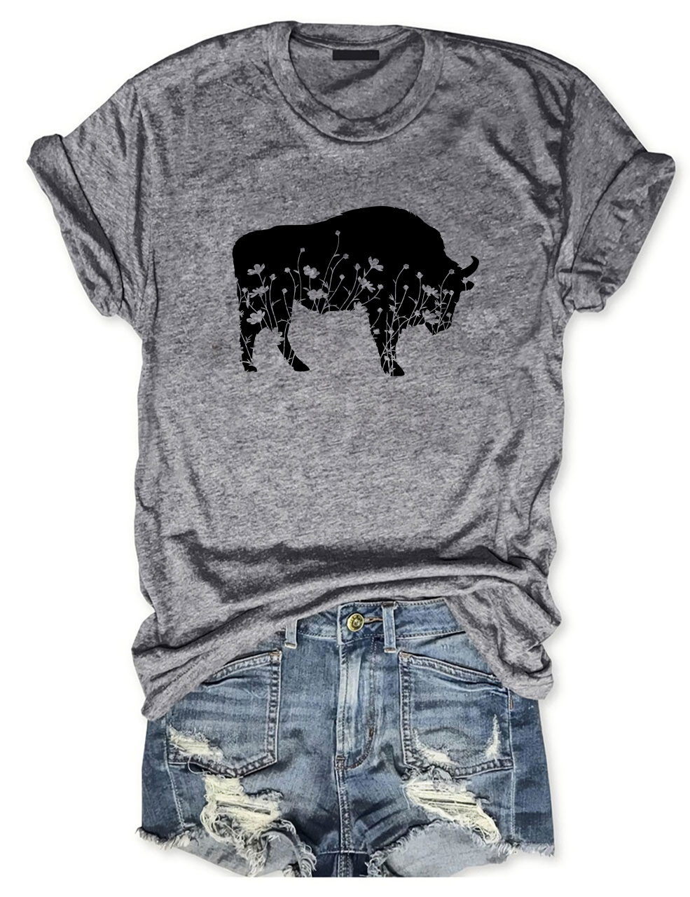 Floral Buffalo Funny T-Shirt